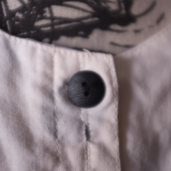 COPY - Retro ivory black polka dot buttoned dress size L - Picture 4 of 10